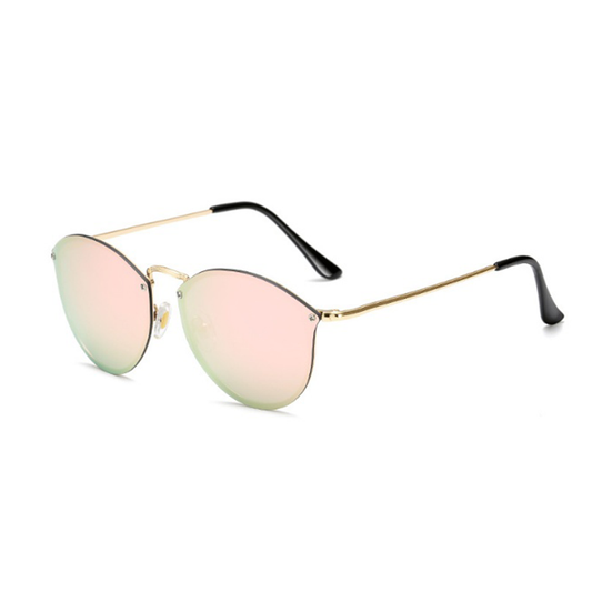 'Belgium' Personality Reflector Sleek Rimless Sunglasses