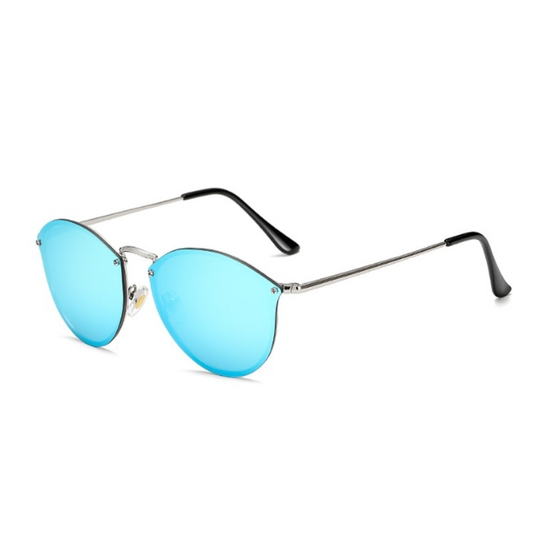'Belgium' Personality Reflector Sleek Rimless Sunglasses