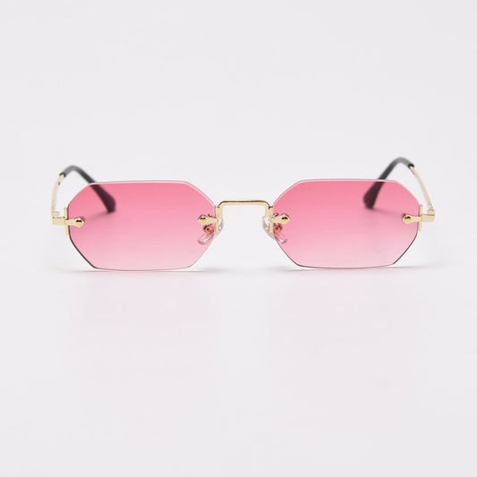 Fashion Polygonal Rimless Sunglasses for Women