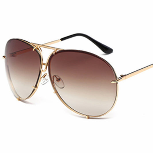 Color Film Aviator Big Frame Sunglasses for Men and Women UV400