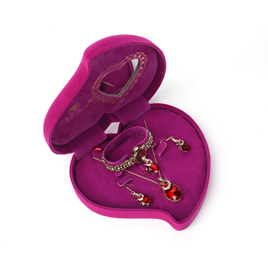 Fashion Watch and Accessories 4-Piece Set in Heart-Shaped Gift Box