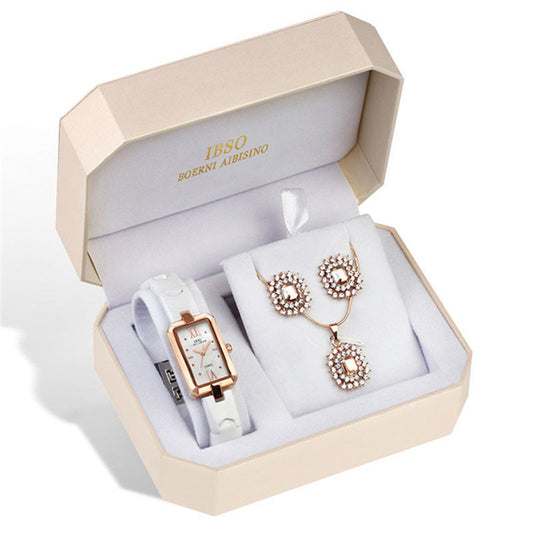 Luxury Rhinestone Women’s Belt Watch Set, Fashion Trend Design