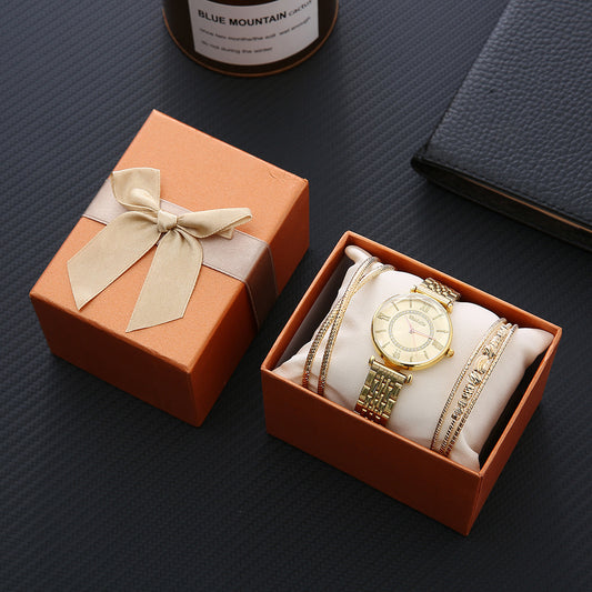 Roman scale diamond female watch alloy bracelet gift