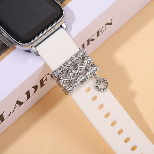 Creative Water Ripple Diamond Watch Band, Three-Piece Luxury Set