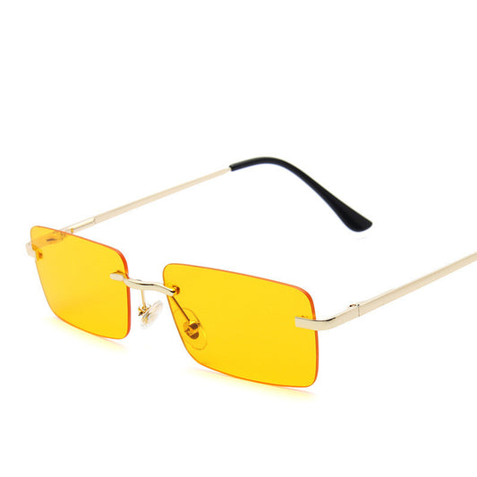 Rimless Chic Look Soft Square Feminine Sunglasses
