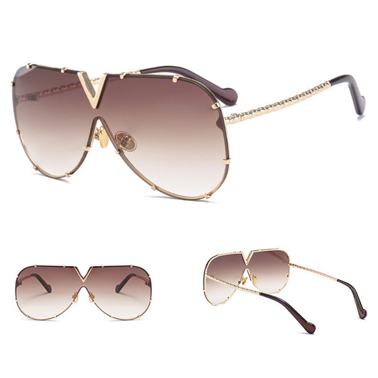 Frameless Rivet Sunglasses with Bold Personality for Men and Women