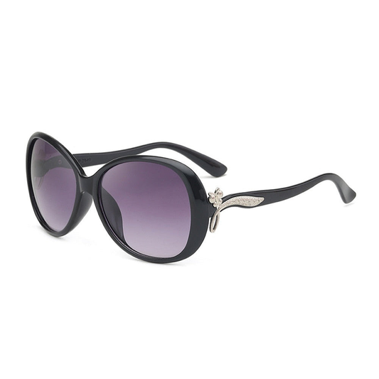 'Delphine' Oval Elegant Sculpture Sunglasses for Women