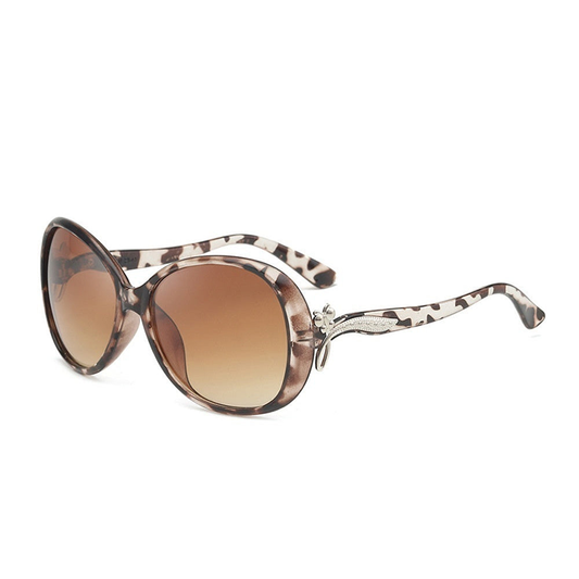'Delphine' Oval Elegant Sculpture Sunglasses for Women