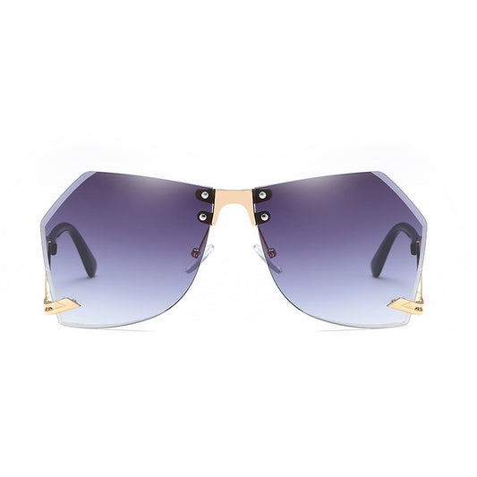 Irregular Rimless Sunglasses for Women