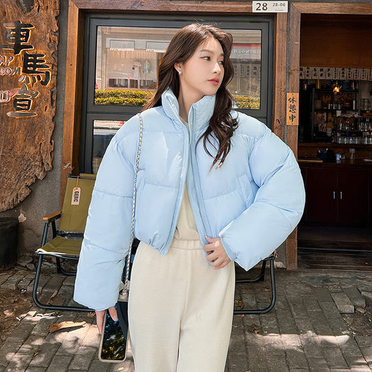 'City' Stand Collar Thick Down Cotton Jacket for Women