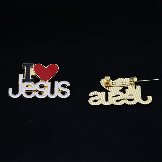 "I Love Jesus" Pin, Faith Brooch for Clothing and Accessories