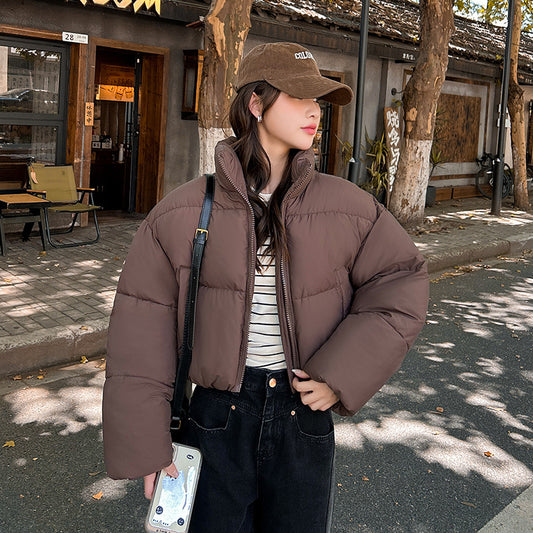 'City' Stand Collar Thick Down Cotton Jacket for Women