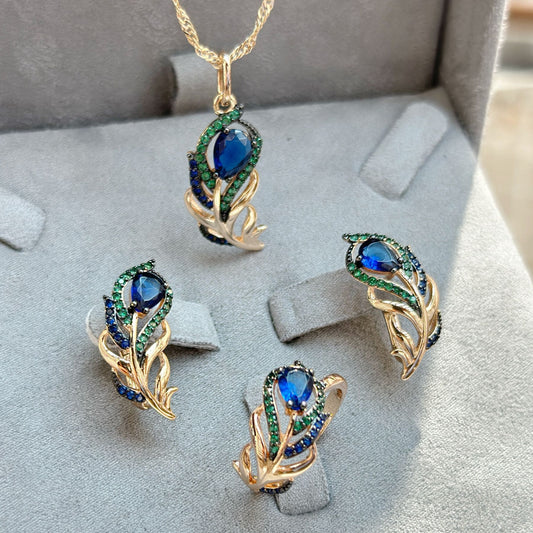 Ornaments Suit Rose Gold Micro Inlaid Zircon Jewelry