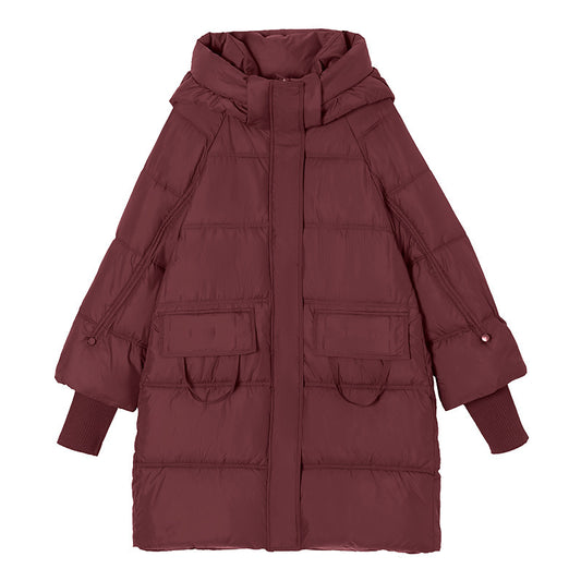 'Caroline' Mid-Length Slimming Cotton Coat, Windproof and Warm