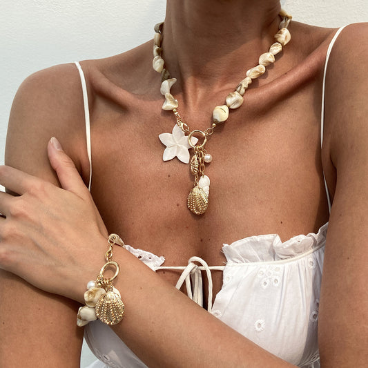 Beach Shell Necklace or Bracelet, Casual Luxury Jewelry for Women