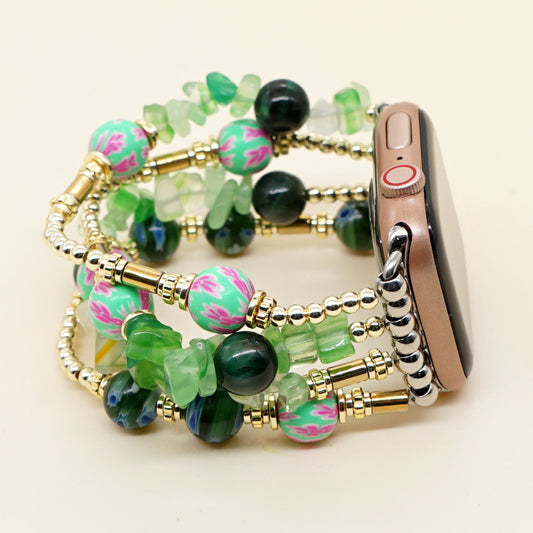 'Gallstone' Green Stones Women's Strap for Apple Watch, Fashion and Trendy Style